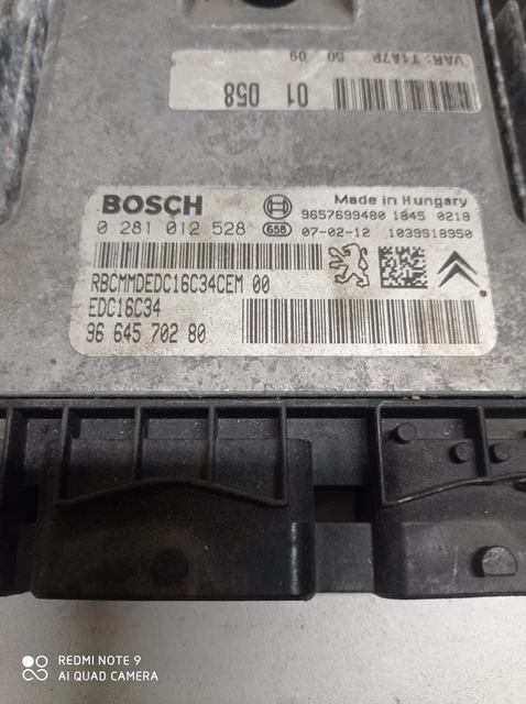 Calculateur Moteur ECU Pour Peugeot 206 2.0 HDI 90CV - Référence 0281010594, Occasion