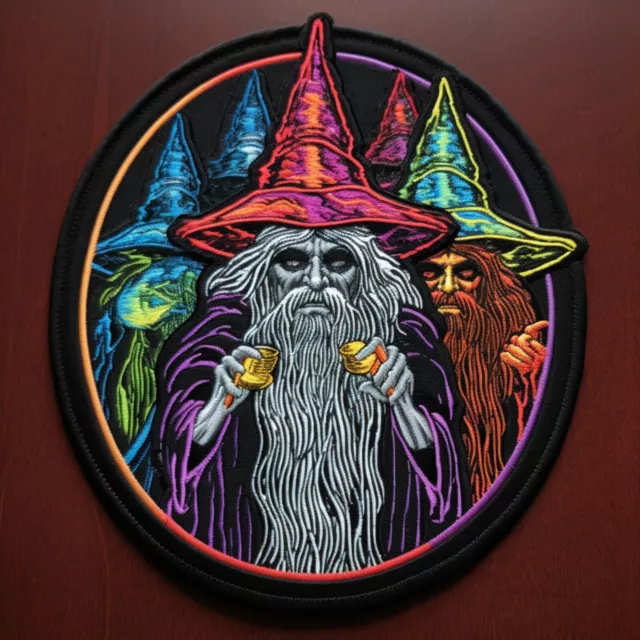 Wizard Patch Embroidered Iron-on Applique Fantasy Badge Geeks & Gamers Enchanted