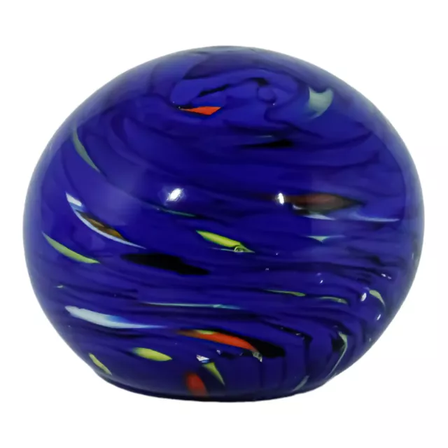 Murano Pisapapeles de Cristal Art Azul Multicolor Hecho a Mano Millefiori