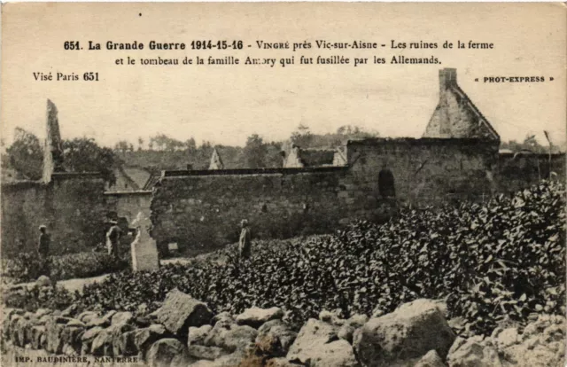 CPA AK Military Vingre Pres VIC-sur-AISNE - The Ruins of the Farm (362432)
