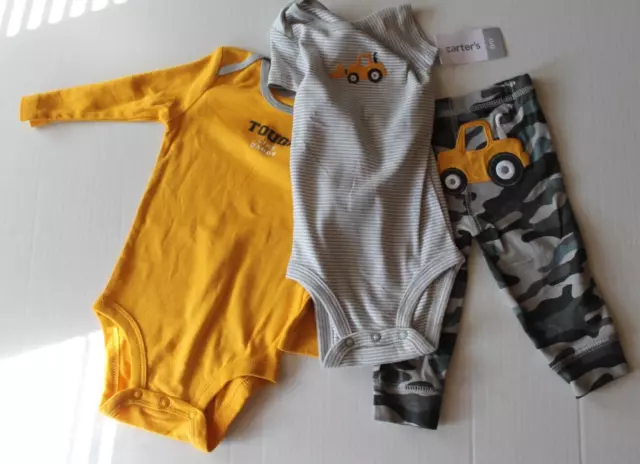Carter's "Tough Like Daddy" 3-Piece Camo Pants Outfit Infant Baby Boy 6 Months