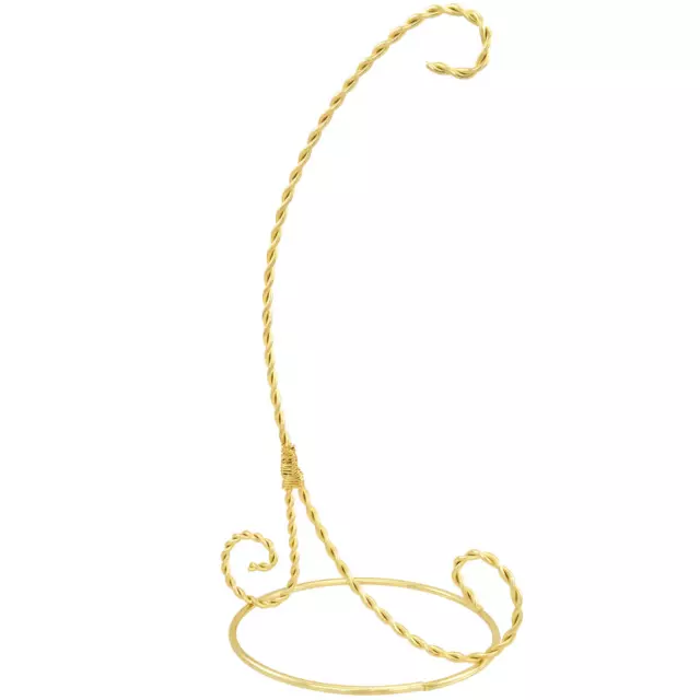 9.75" Scroll Twist Brass Ornament Stand Metal Hanging Christmas Decoration Gift