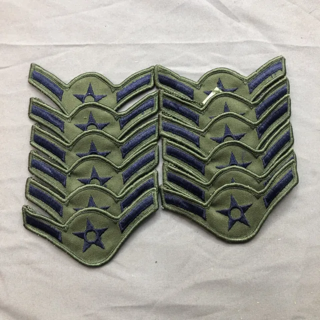 Embroidered Military Patch USAF Air Force Rank Insignia E2 Airman Lot of 12
