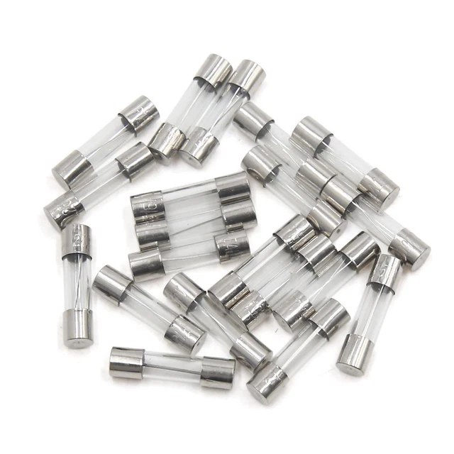 Universel 20Pc 5x20mm 15A Type Fusion Rapide Tube Verre Fusible pour Voiture