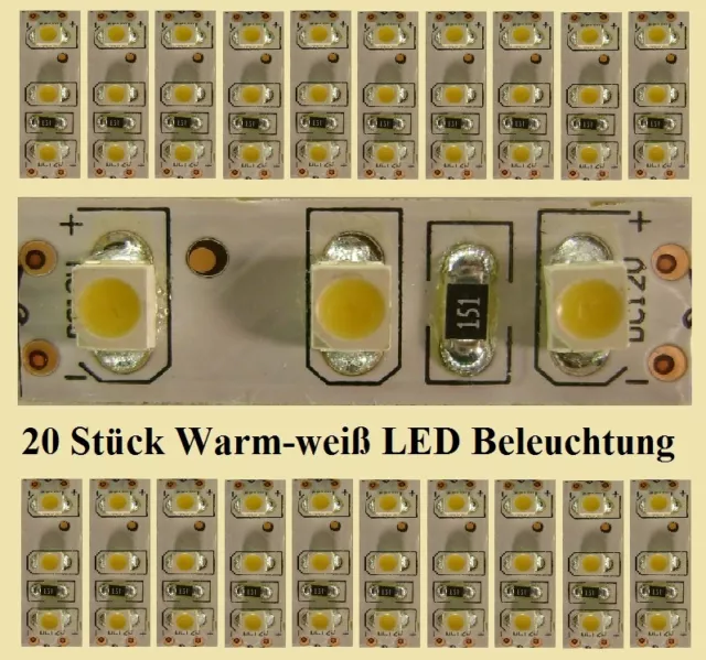 Beleuchtung Set (20 X25mm Led modul+ Gleichrichter-Modul+ Widerstände+Kabel) - 2