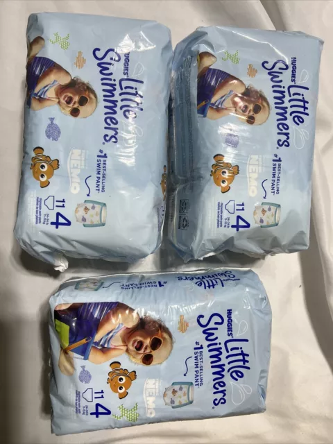 Huggies Little Swimmers Size 4 24-34 lbs Swim Diapers 11 Count 3/packs