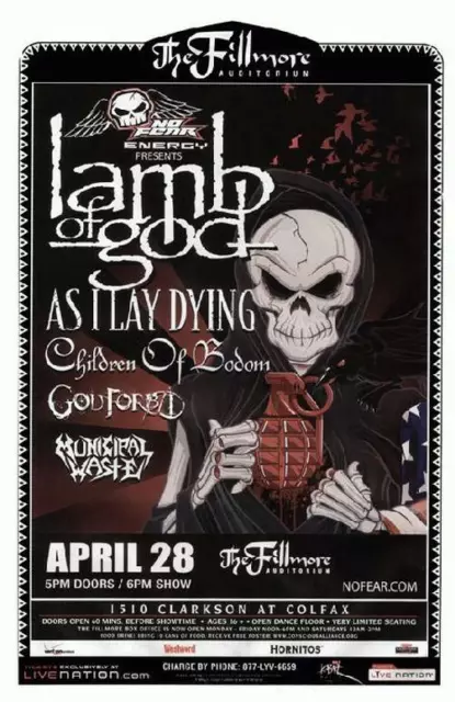 Lamb Of God Denver 2009 Concert Poster