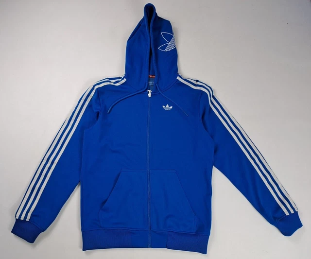 Adidas Original  hooded hoodie track zip  Jacket blue  size S