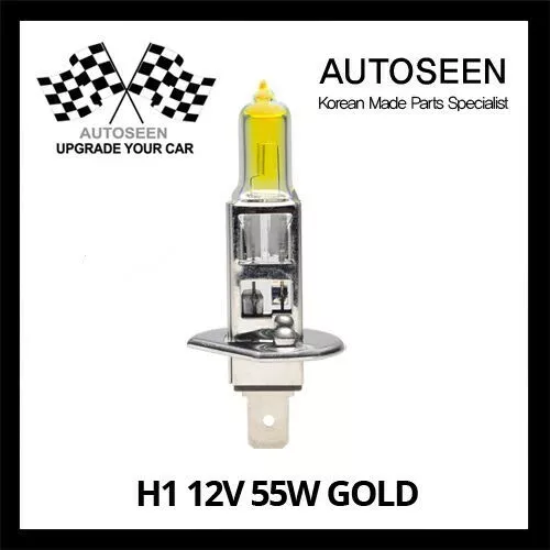 2x H1 Headlight Globes Bulbs, Premium 12V 55W P14.5s Standard Gold, GHL-0118