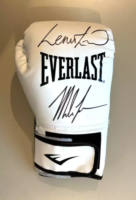 Mike Tyson & Lennox Lewis Signed Boxing Glove with COA