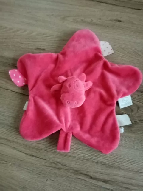 Doudou Plat Etoile Vache Lola rose Attache Tétine Noukies Noukie's 3 dispo