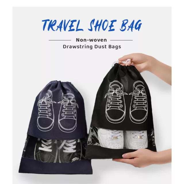 Portable Shoes Bag Travel Sport Storage Pouch Drawstring Dust Bags Non-woven AU 2