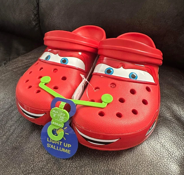 LIGHTNING MCQUEEN LIGHT Up Crocs Size M8/W10 IN HAND 119.99 PicClick