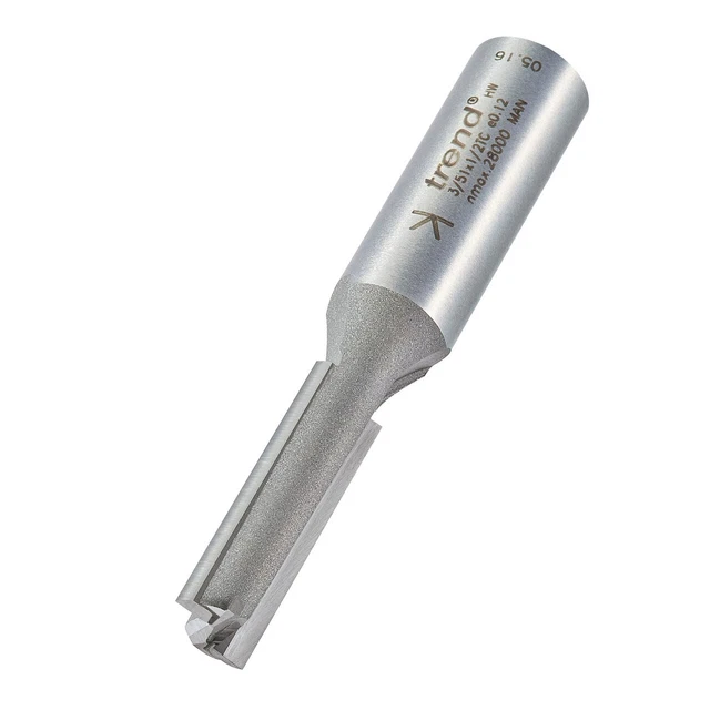 Trend 3/6X1/2TC TCT Taglierina router a due flauti 10 mm x 16 mm