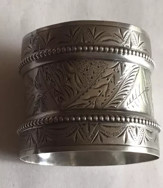 Aesthetic Engraved Sterling Silver Napkin Ring Serviette Holder By Gorham 1880