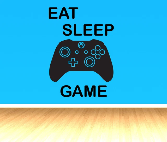 XBOX ONE EAT SLEEP GAME Vinyl Wall Sticker Decal Bedroom Gaming Gamer