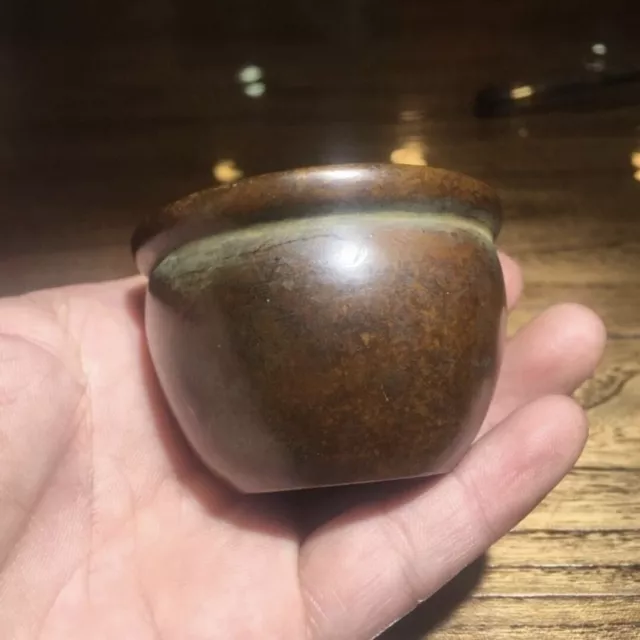 Chinese Antique Bronze Treasure Pot Small Water Tank Ashtray Ming Dynasty Xuande