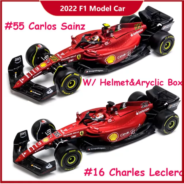1:43 BBURAGO 2022 Ferrari F1-75 #16 / #55 F1 Diecast Model Car Toy Gift ...
