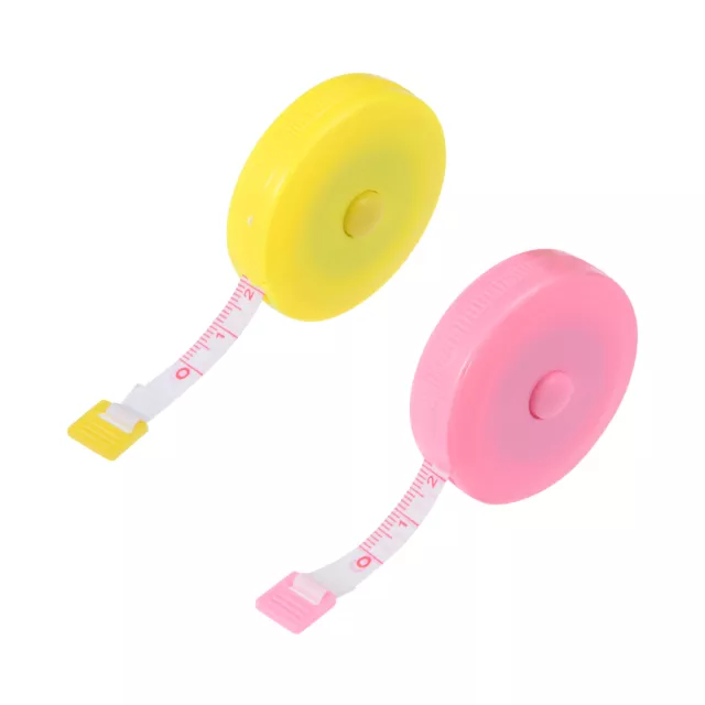 Yellow Pink Retractable Sewing Tailor Cloth Measuring Ruler Tape Measure 150cm