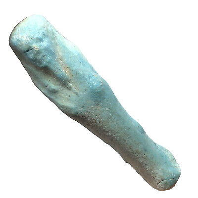 Authentic Ancient Egyptian Ushabti Amulet Faience Clay Mummy — Ca 2100-300 B.C.