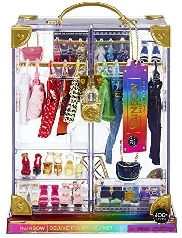 574323EUC Deluxe Closet Playset 400 Combinations Portable Clear Acrylic Toy Clo