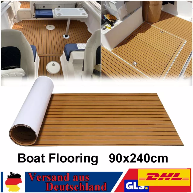 EVA Schaum Boot Bodenbelag Matte Marine Boden Teppiche 90x240cm Teak Deck Braun