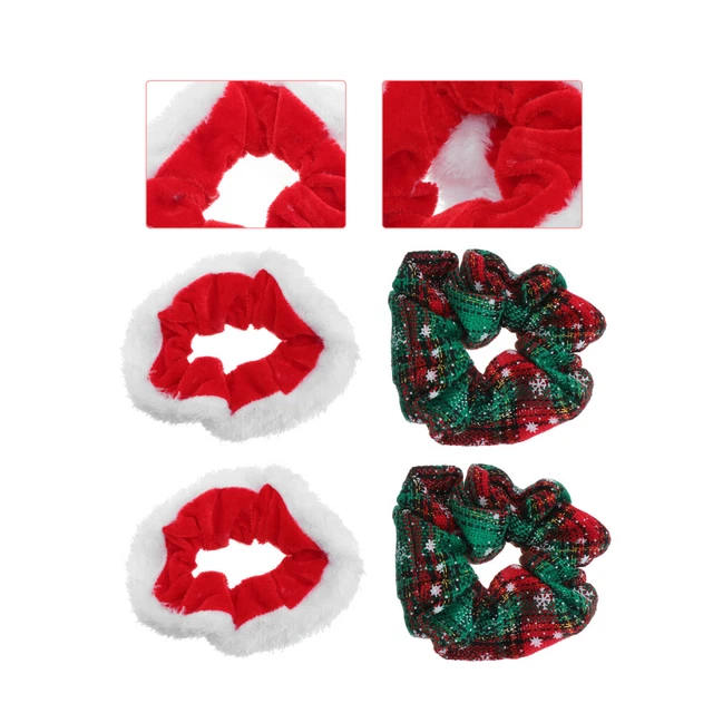 Gomma per capelli donna in gomma costume Babbo Natale corda per capelli anello per capelli 4 pz