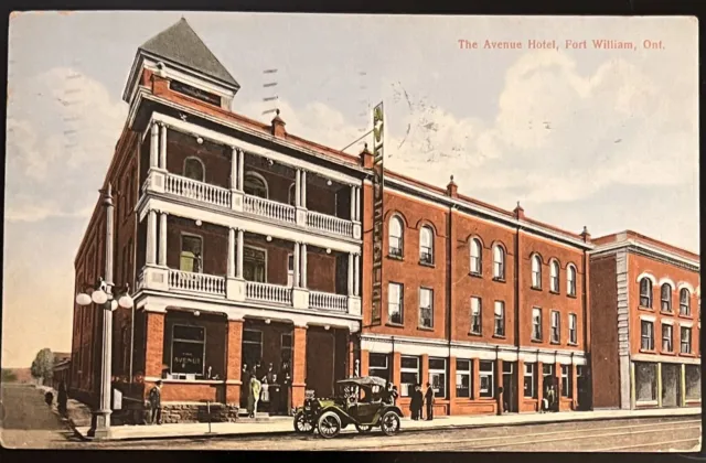 The Avenue Hotel Fort William Ontario Canada 1915 Postcard