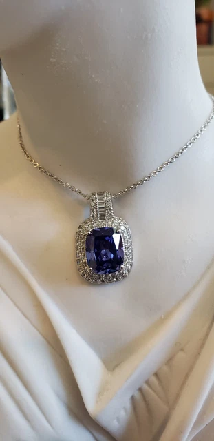 Charles Winston (JTV) Bella Luce Simulant Tanzanite Necklace & Earrings Set Charles Winston (JTV) Bella Luce Simulant Tanzanite Necklace & Earrings Set