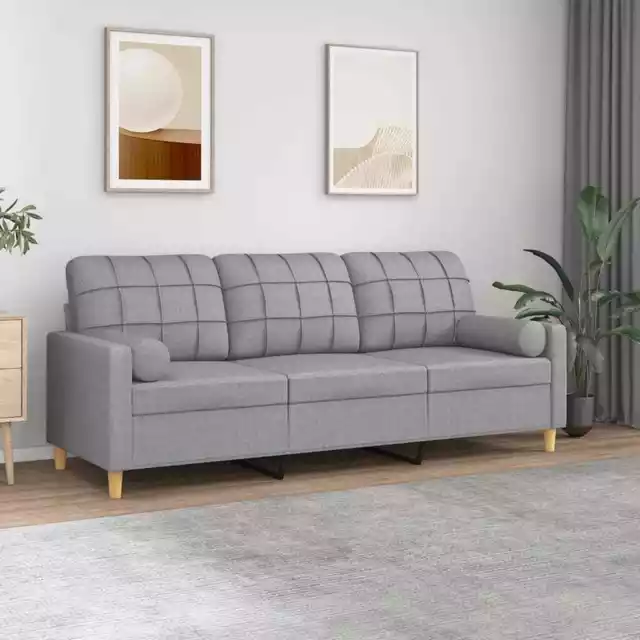 Sofa 3-Sitzer Zierkissen Loungesofa Couch Wohnzimmersofa Schlafsofa Stoff vidaXL 2