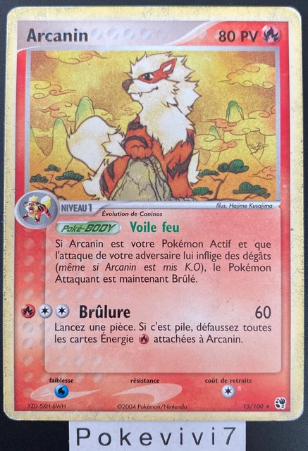 Pokemon Card ARCANINE 15/100 Rare Block EX Sandstorm FR USED
