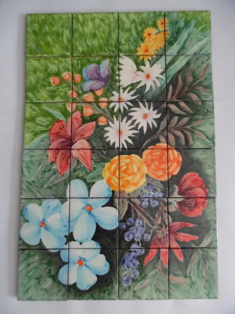 25" CERAMIC TILE MURAL mexican talavera mosaic hand painted backsplash