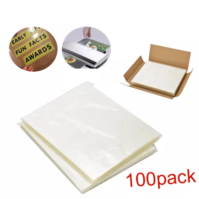 5 Mil Letter Size Thermal Laminator Laminating Pouches 100 Qty - 9 x 11.5 Sheets