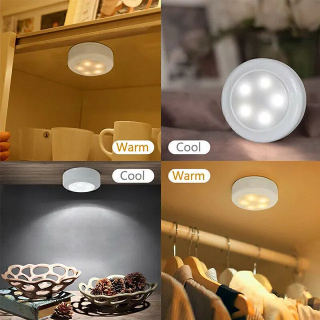 LED Puck Lumières placard sous lampe Cabinet Dimmable Avec 6PCS Télécommande