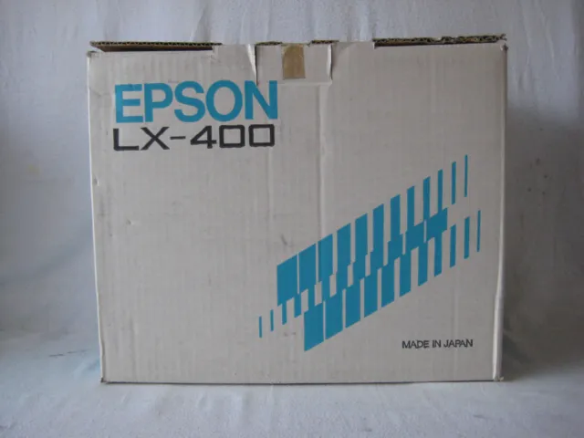 EPSON LX-400 Dot Matrix Printer in box + manual - A/C & printer cables - 1980s