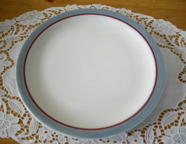 Vintage Syracuse China WABASH RAILROAD HIGHLAND Gray Maroon Stripes 9" Plate