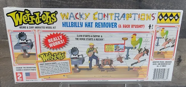 NEW SEALED Weird-Ohs Wacky Contraption Hillbilly Hat Remover Animated HAWK Model
