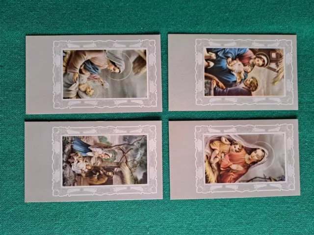 Lotto di 4 immaginette di soggetto natalizio