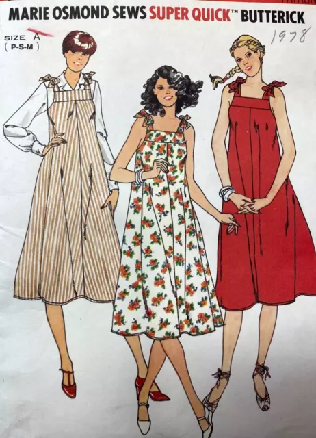 1970 SUNDRESS Pattern MARIE OSMOND Full Sundress EASY Butterick 6048 Sz SM