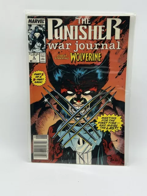 The Punisher War Journal #6 1st Battle with Wolverine 1988 Marvel Comics