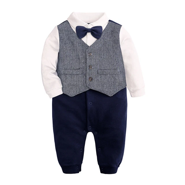 Baby Toddler Gentleman Romper 1st Birthday Bodysuit Formal Outfit Party Boy Sets