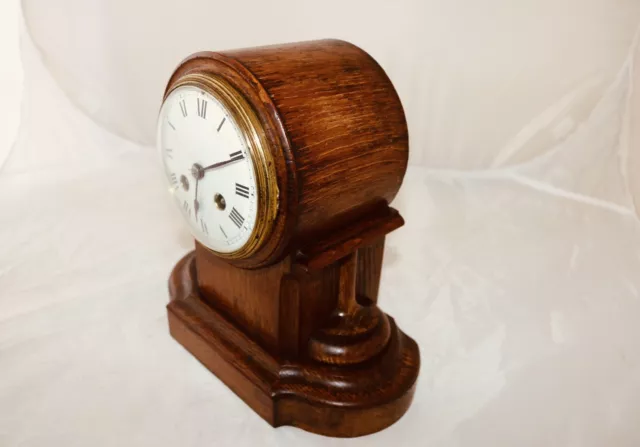 Solid Oak French Bell Strike Mantle Clock