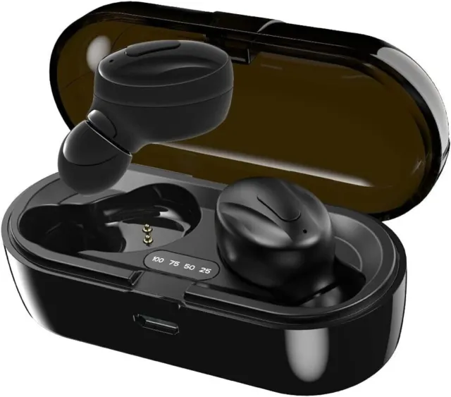 True Wireless Headphones Bluetooth 5.0 Earbuds Button Control Water Resistant