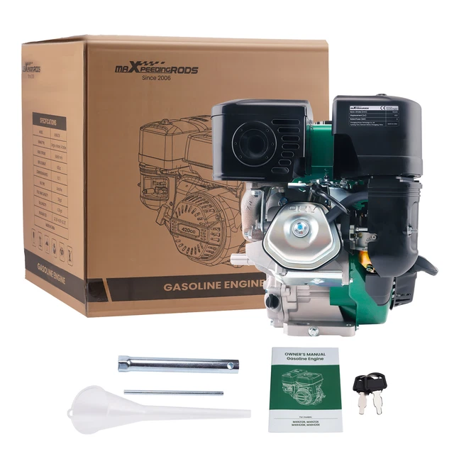 Moteur à Essence 4 Temps 7,5 CV Vertical - Pour Kart, Générateur, Pompe, Usage Industriel - 5