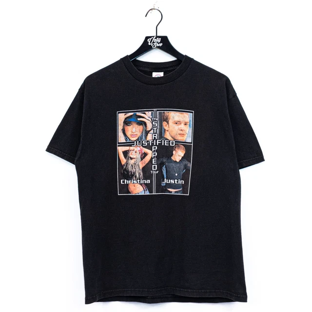 2003 Justin Timberlake Christina Aguilera Justified Stripped Tour T-Shirt Large