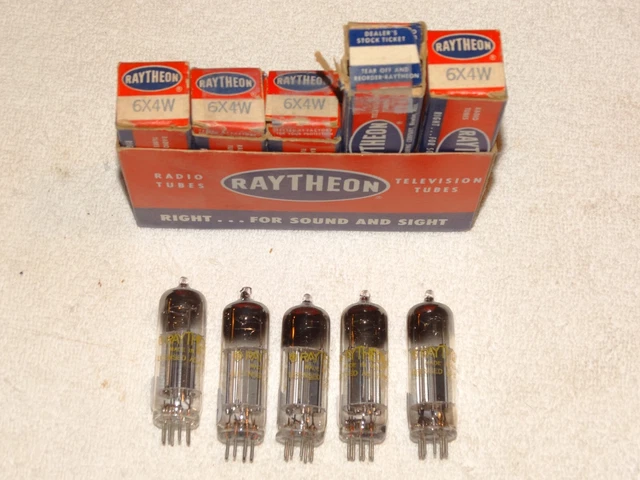 1 X 6X4w Raytheon Tube Militaire Lunettes Très Fort Test (5 Disponible) NOS Nib