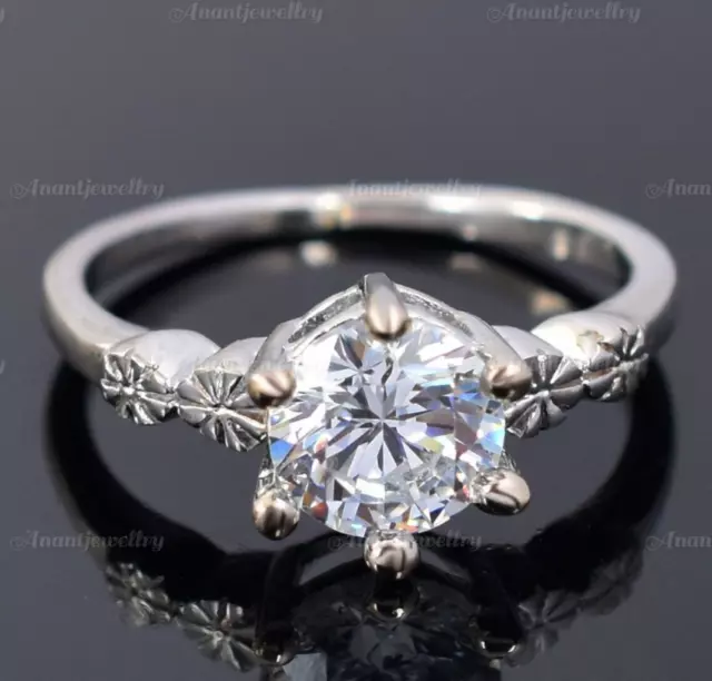 3.25 Karat Aus Weiß Diamant Rund Schliff Solitaire Ring 925 Sterlingsilber Ring