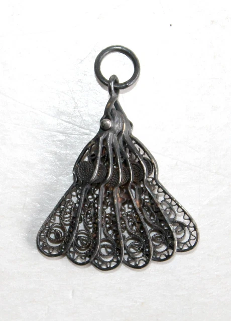 Pendentif Ancien Filigrane Argent 835 - Broche Vintage - Bijou Rétro