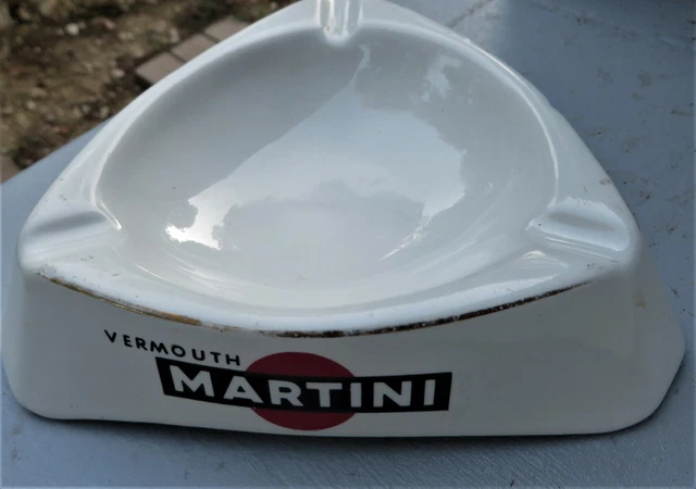 ANCIEN CENDRIER PUBLICITAIRE Martini Verre Fumé / Objet de Bar Bistrot