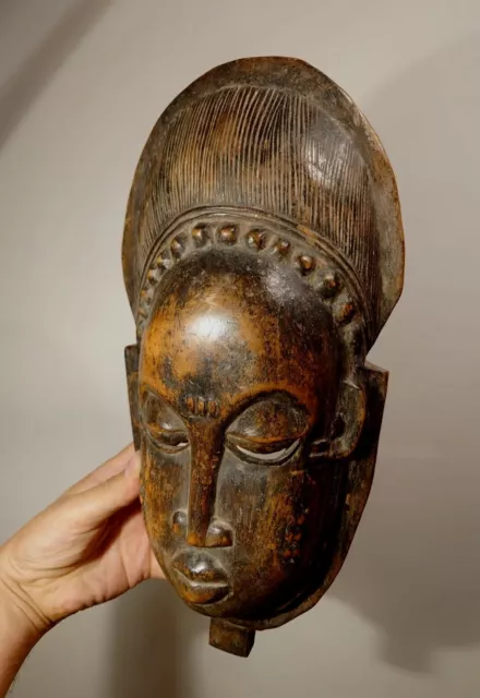 Très Beau Masque Portrait Baoulé, Baule Mask Cote D'ivoire, Tribal Art Africain